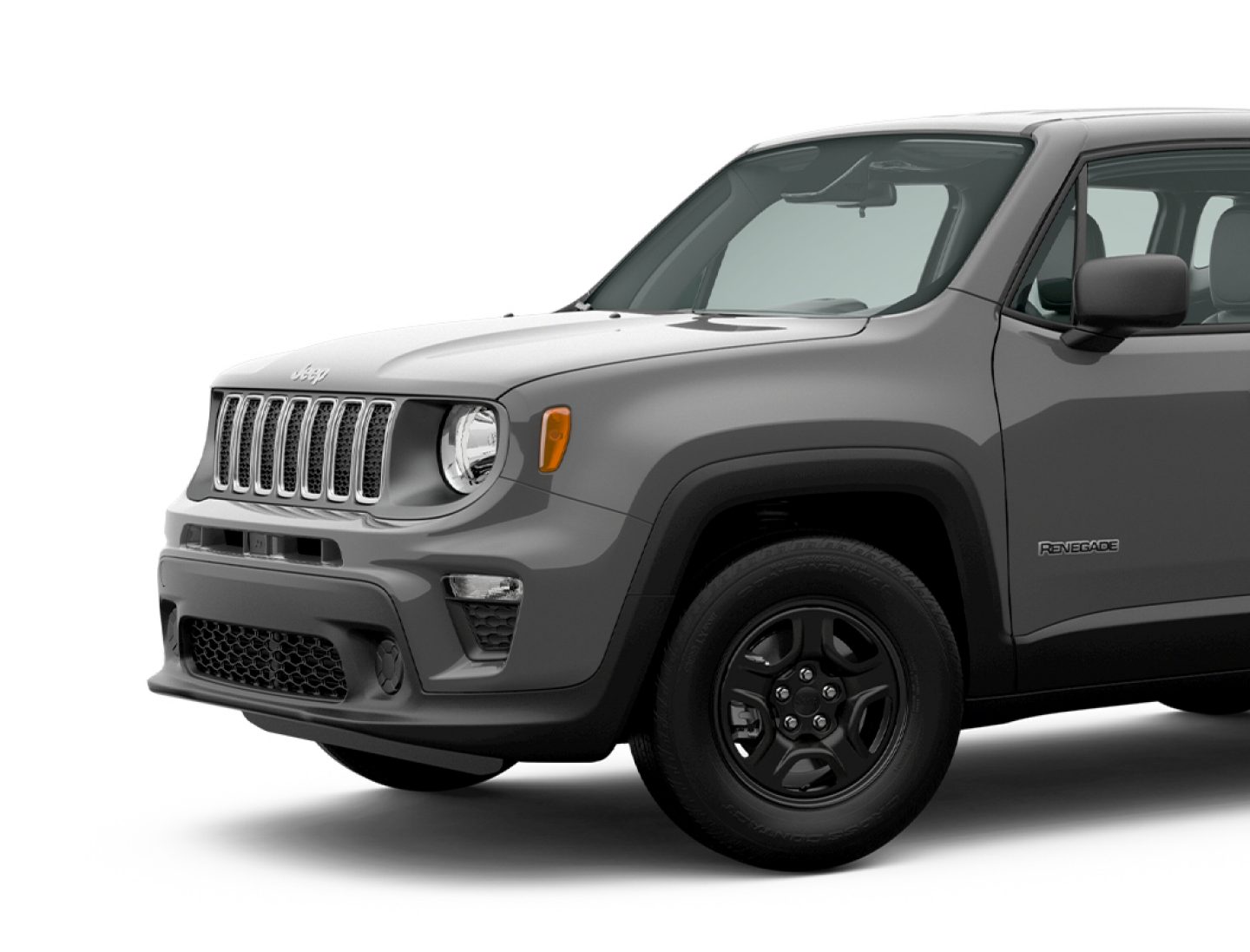 The 16-inch steel wheel on the 2020 Jeep Renegade, the first of eight available wheels.